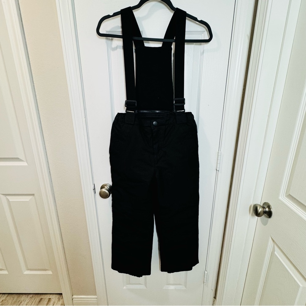 Unisex Kids Snow Overalls – Black, Size 8